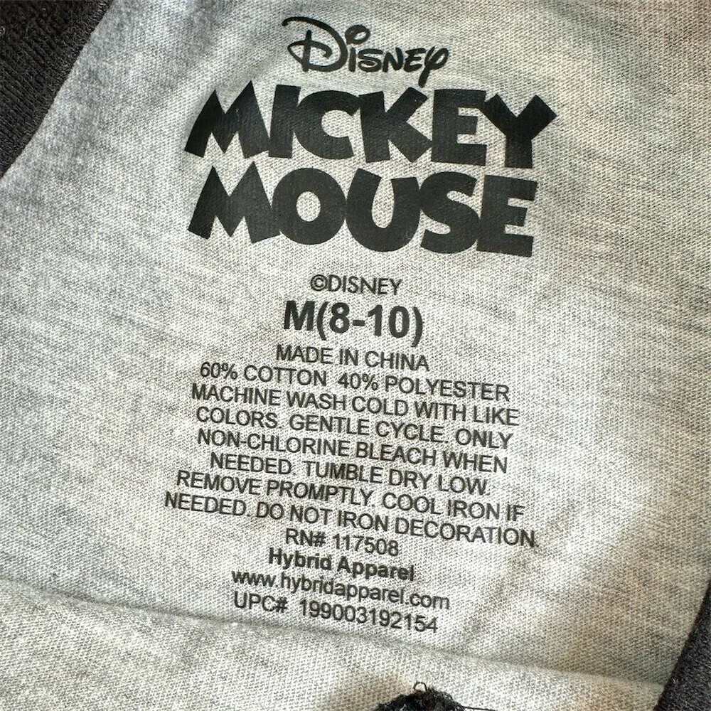 Disney Mickey Mouse T-Shirt Womens M Gray Football Graphic V-Neck Short - Picture 2 of 4